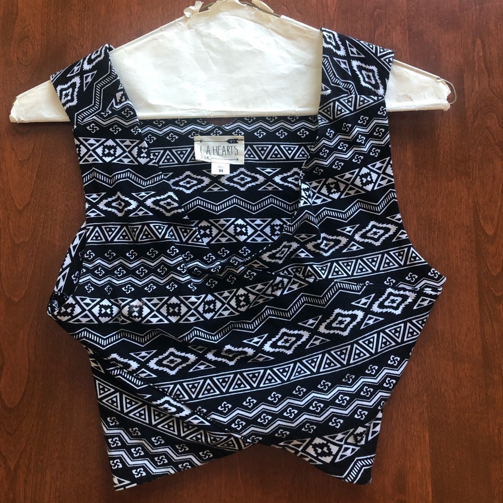 LA Hearts Patterned Crop Top
